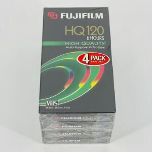 FOUR Pack Sealed FUJIFILM 6 hrs High Quality VHS Blank Tape Video Cassette - New
